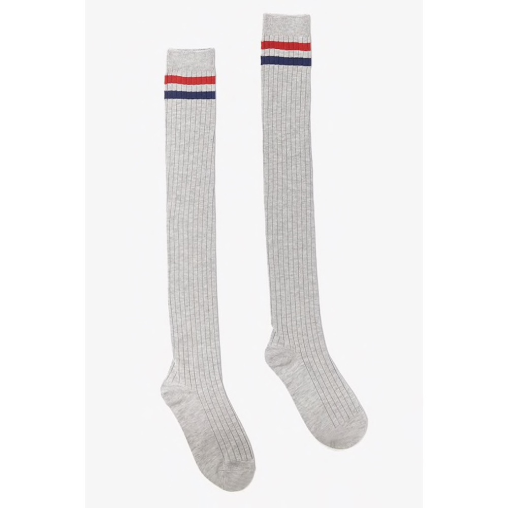 Varsity Striped Over The Knee Socks - Picture 2 of 4